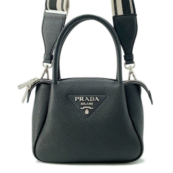 プラダ ハンドバッグ フルー ヴィッテロダイノソフトレザー ミニ 1BA362 PRADA 2WAYショルダーバッグ 黒