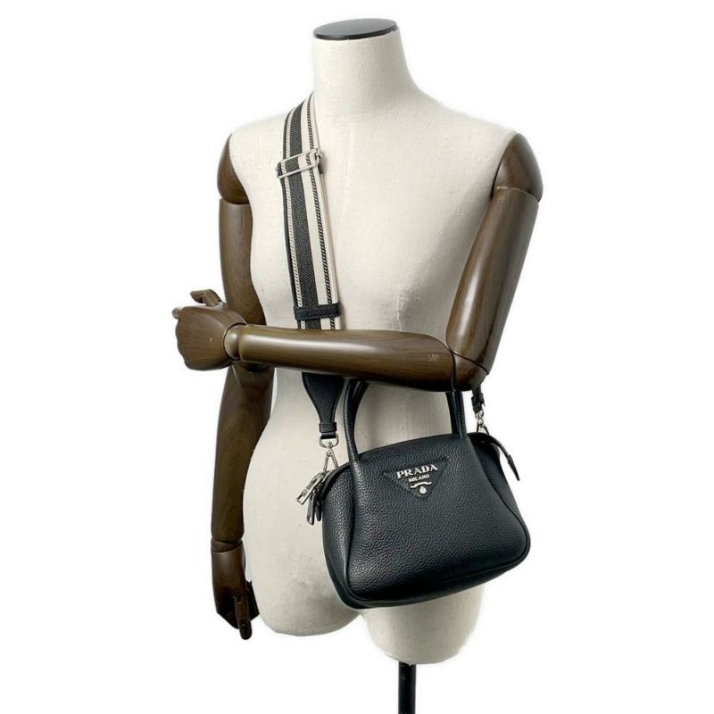 プラダ ハンドバッグ フルー ヴィッテロダイノソフトレザー ミニ 1BA362 PRADA 2WAYショルダーバッグ 黒