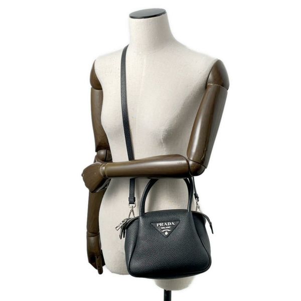 プラダ ハンドバッグ フルー ヴィッテロダイノソフトレザー ミニ 1BA362 PRADA 2WAYショルダーバッグ 黒