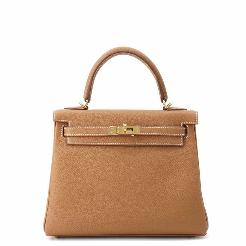 エルメス ハンドバッグ ケリー25 内縫い ゴールド/ゴールド金具 トゴ K刻印 2wayショルダー