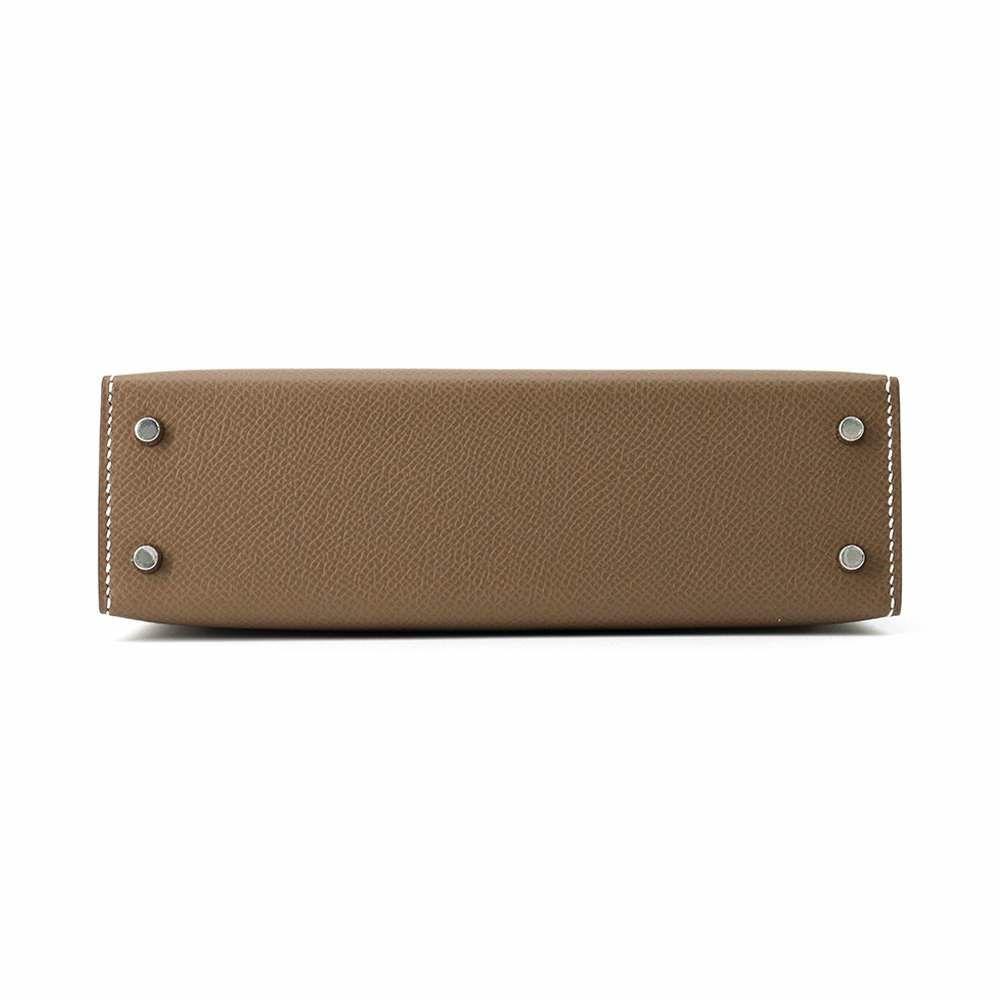 エルメス ハンドバッグ ミニケリー2 外縫い エトゥープ/シルバー金具 エプソン K刻印 HERMES 2wayショルダー