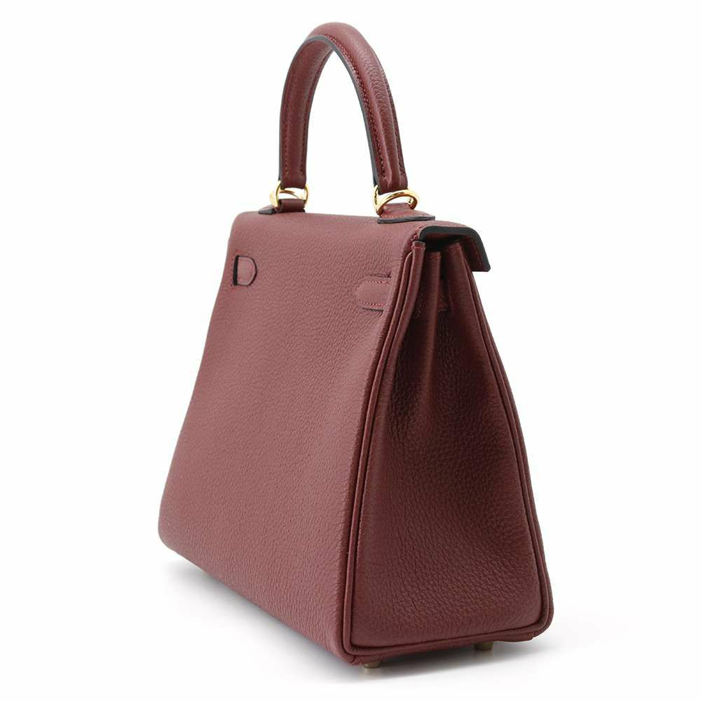 エルメス ケリー25 内縫い ルージュアッシュ/ゴールド金具 トゴ B刻印 HERMES 2way