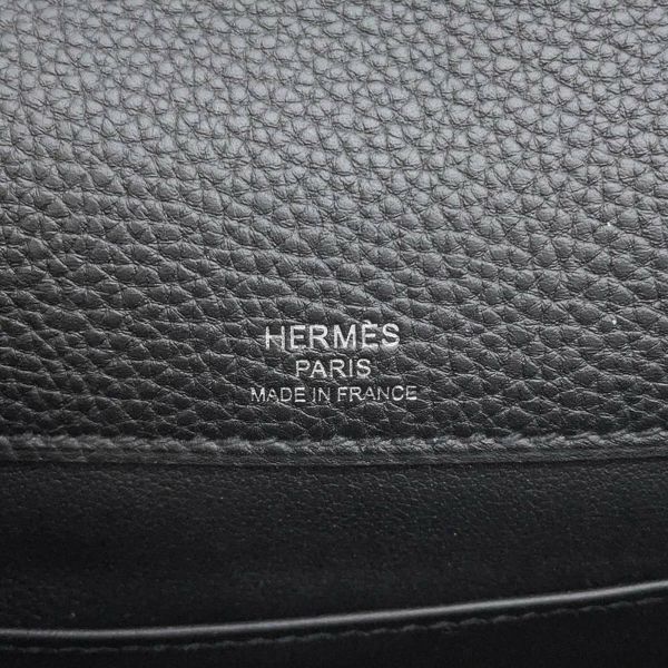 エルメス ショルダーバッグ サック ア デペッシュ21 ブラック/シルバー金具 トゴ U刻印 HERMES 黒