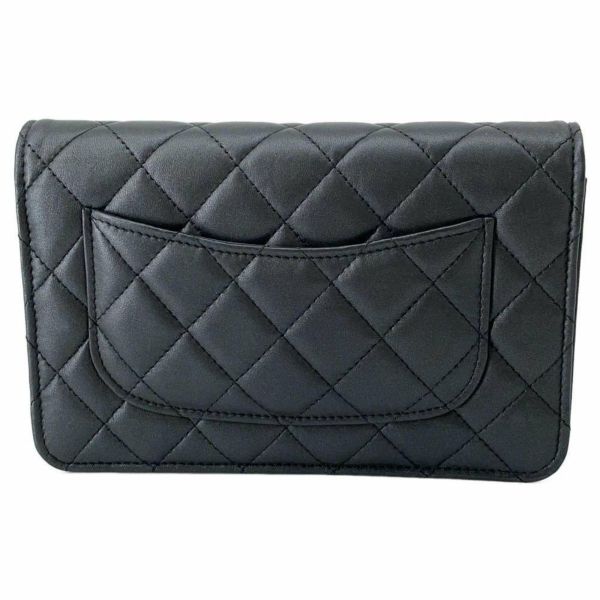 シャネル チェーンウォレット マトラッセ ココマーク ラムスキン AP0250 CHANEL 財布 黒