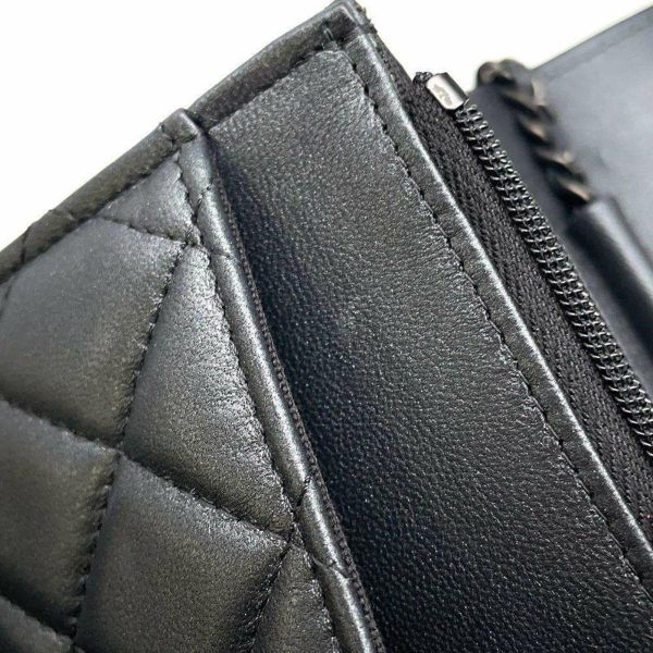 シャネル チェーンウォレット マトラッセ ココマーク ラムスキン AP0250 CHANEL 財布 黒