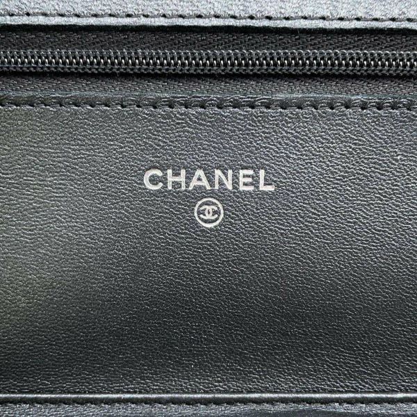 シャネル チェーンウォレット マトラッセ ココマーク ラムスキン AP0250 CHANEL 財布 黒