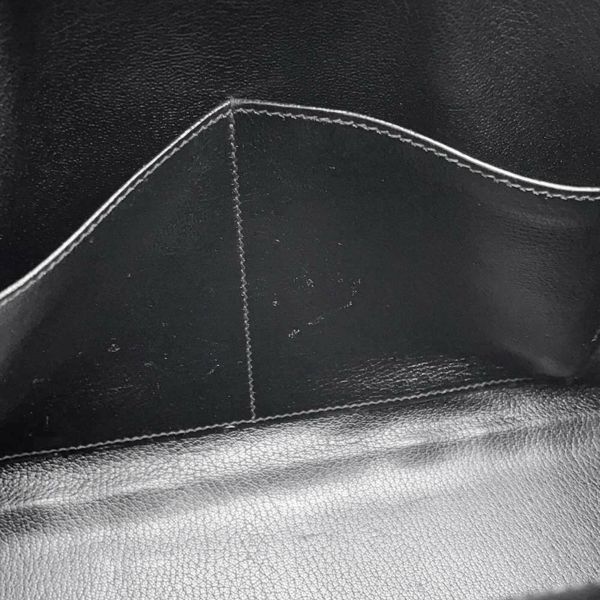 エルメス ハンドバッグ ケリー28 外縫い ブラック/ゴールド金具 ボックスカーフ □C刻印 HERMES Kelly 2wayバッグ 黒