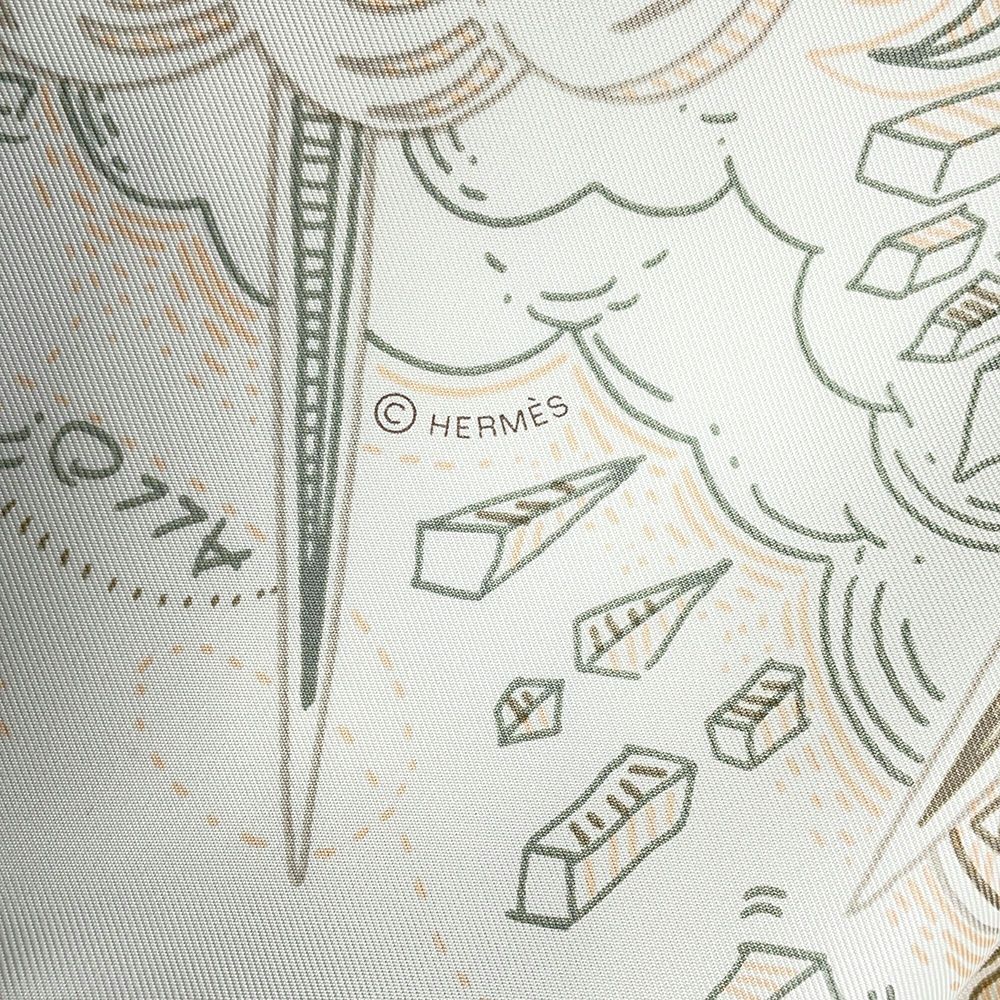エルメス スカーフ カレ90 プリーズ・ホールド・ザ・ライン Please Hold The Line HERMES シルク 白 2025春夏