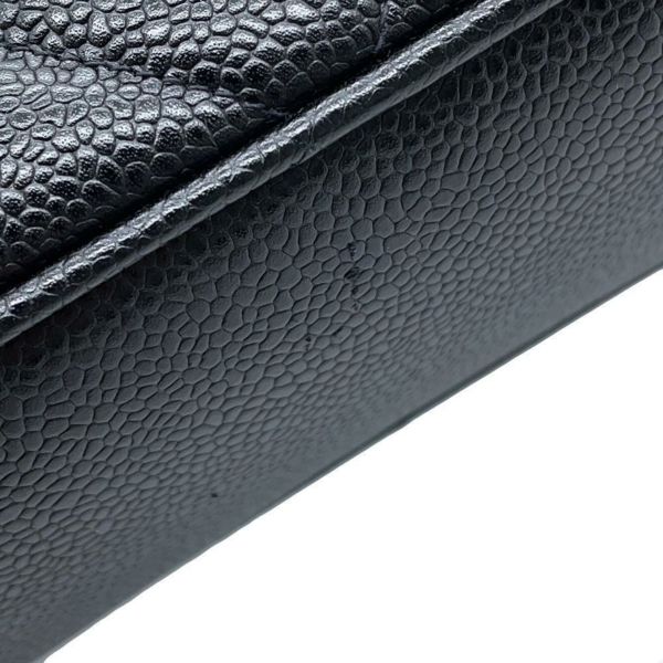 シャネル チェーントートバッグ マトラッセ ココマークターンロック キャビアスキン CHANEL 黒