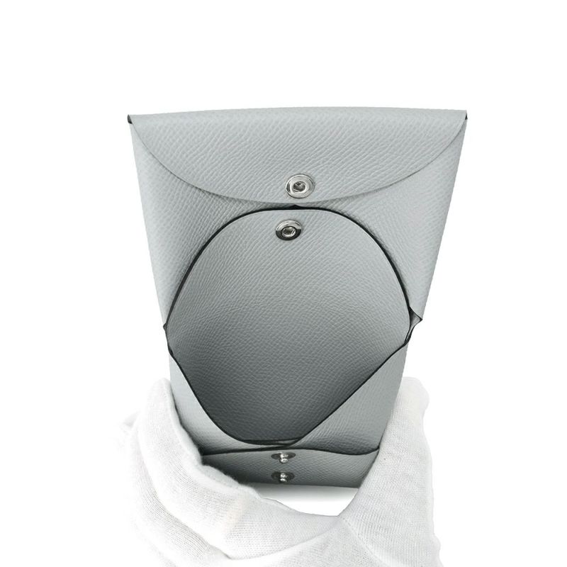 エルメス コインケース カルヴィ デュオ ブルーグラシエ/シルバー金具 エプソン K刻印 財布