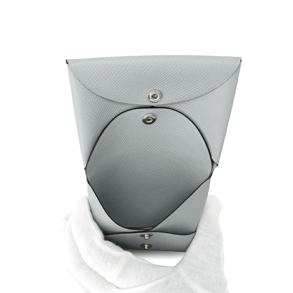 エルメス コインケース カルヴィ デュオ ブルーグラシエ/シルバー金具 エプソン K刻印 財布