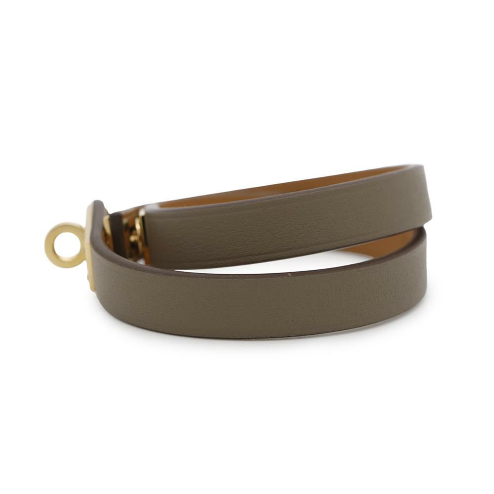 ルメス ブレスレット ミニ・ケリー・ドゥブルトゥール エトゥープ/ゴールド金具 スイフト U刻印 サイズT2