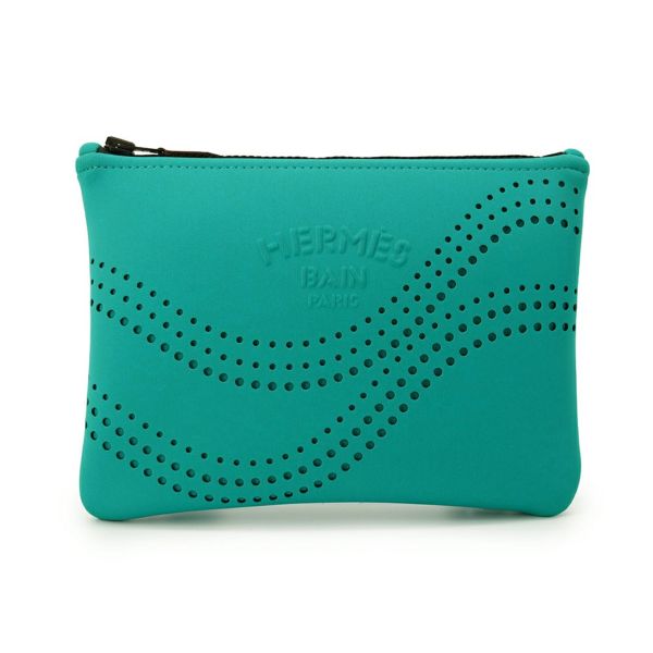 エルメス ポーチ ネオバン・ゼン・オ・ソレイユ PM コルヴェール/ブラック金具 HERMES 小物入れ