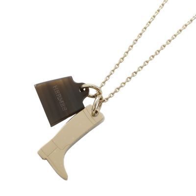 HERMES☆エルメス☆エルメス アミュレット ホーン ネックレス 未使用品◎正規品 フランス製 HERMES エルメス ホースシュー