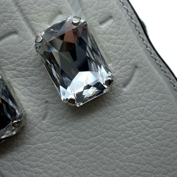 ロエベ ショルダーストラップ ハンドモチーフ レザー ビジュー LOEWE バッグストラップ 白