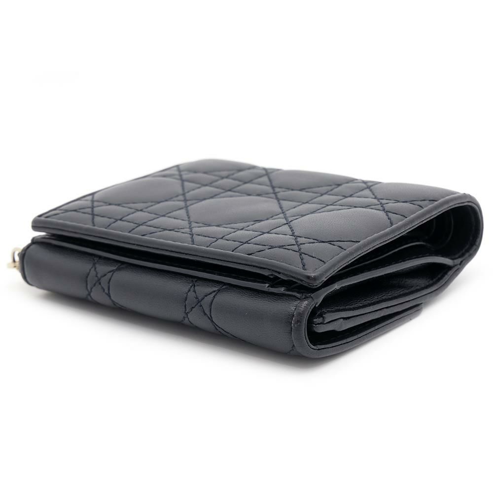 クリスチャン・ディオール 二つ折り財布 レディディオール カナージュ ラムスキン Christian Dior