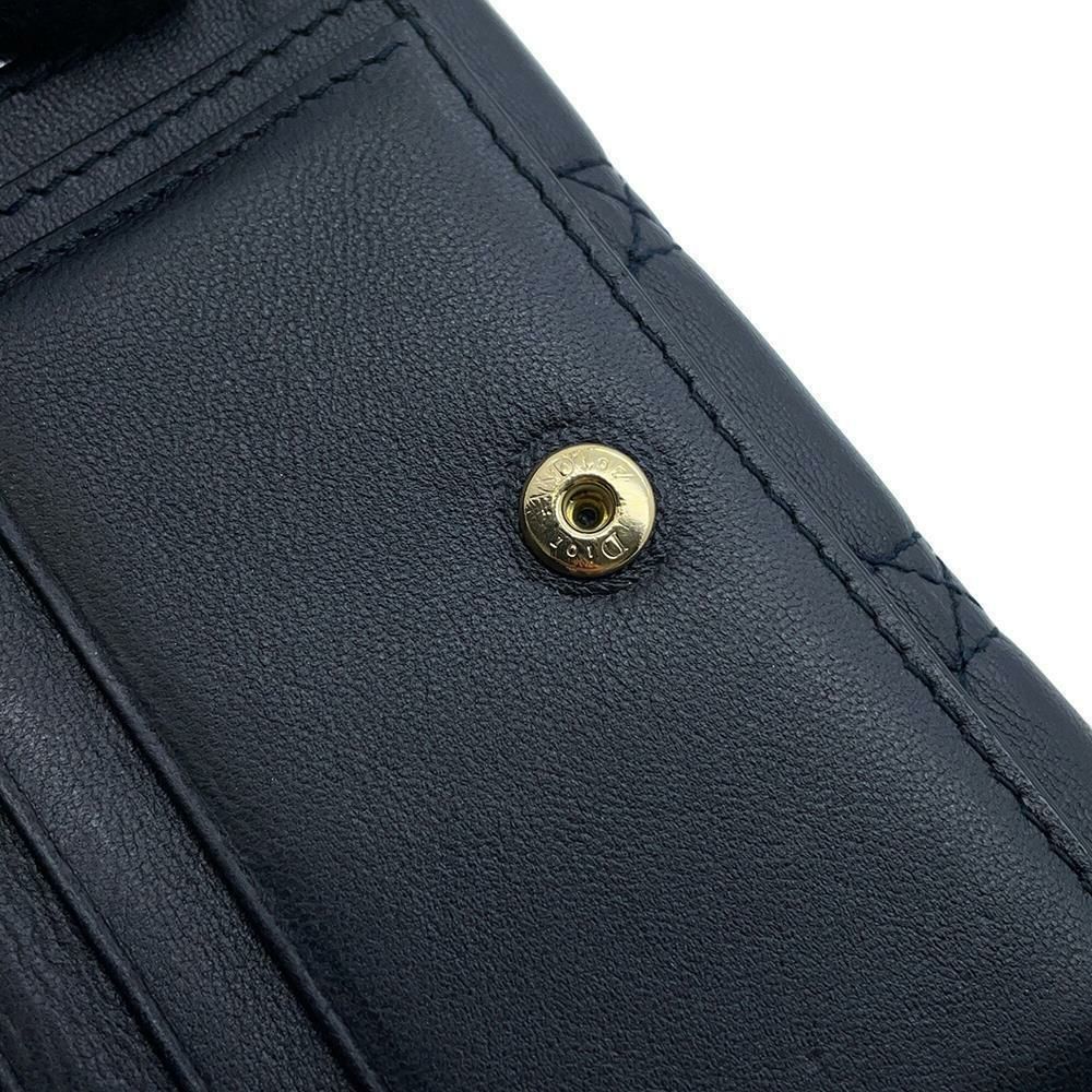 クリスチャン・ディオール 二つ折り財布 レディディオール カナージュ ラムスキン Christian Dior