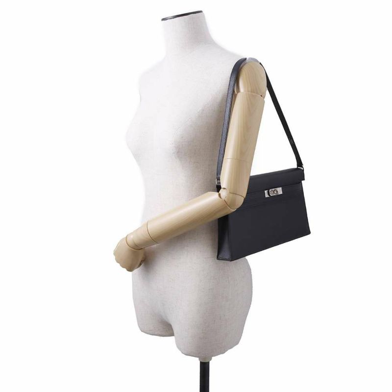エルメス ケリー エラン ブラック/シルバー金具 シェブルシャムキラ B刻印 HERMES 2way クラッチ 黒