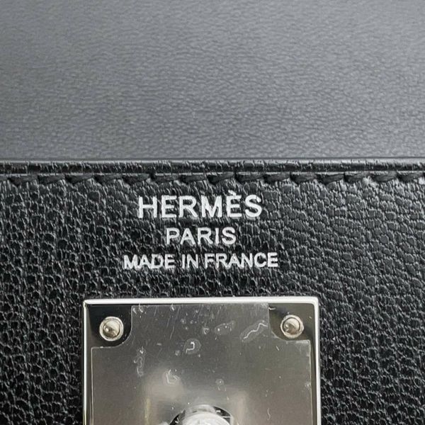 エルメス ケリー エラン ブラック/シルバー金具 シェブルシャムキラ B刻印 HERMES 2way クラッチ 黒