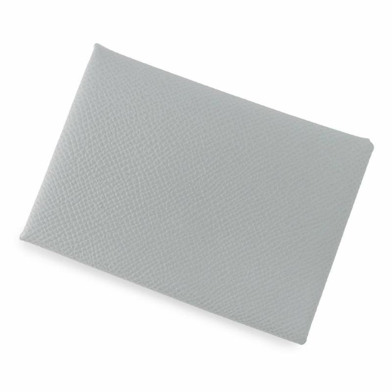 エルメス コインケース カルヴィ デュオ ブルーグラシエ/シルバー金具 エプソン K刻印 財布