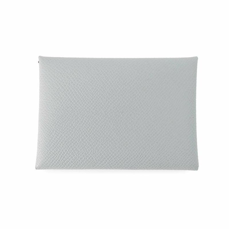 エルメス コインケース カルヴィ デュオ ブルーグラシエ/シルバー金具 エプソン K刻印 財布