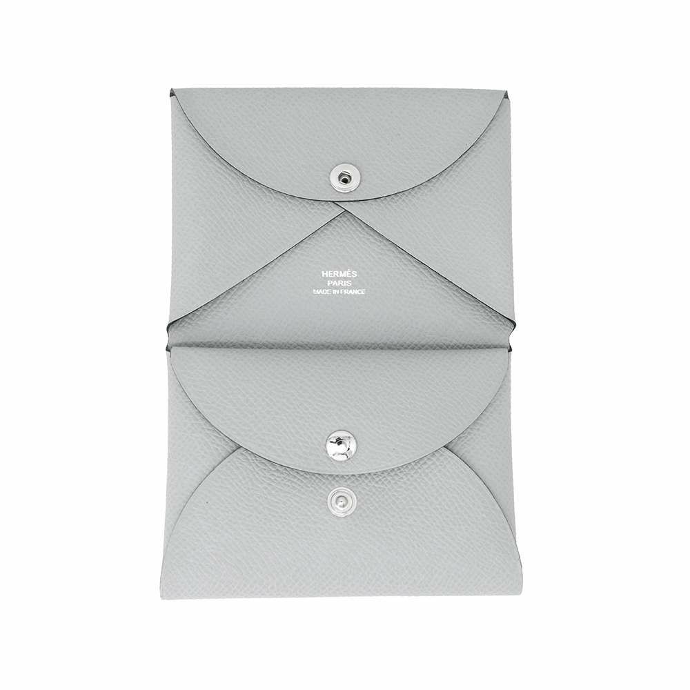 エルメス コインケース カルヴィ デュオ ブルーグラシエ/シルバー金具 
