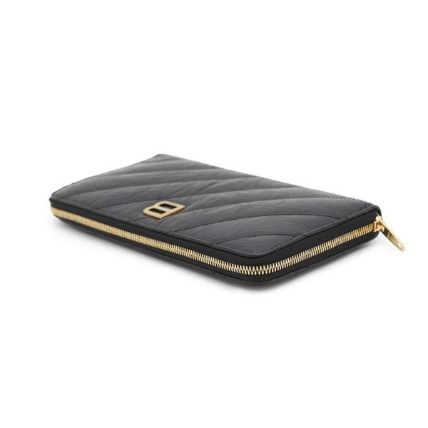 バレンシアガ 長財布 クラッシュ コンチネンタル ウォレット カーフレザー 766447 BALENCIAGA 黒