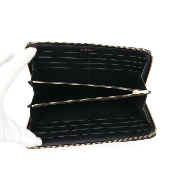 バレンシアガ 長財布 クラッシュ コンチネンタル ウォレット カーフレザー 766447 BALENCIAGA 黒