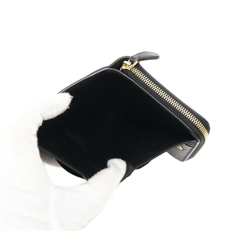 バレンシアガ 二つ折り財布 ロゴ コンパクトウォレット レザー 650871 BALENCIAGA 黒