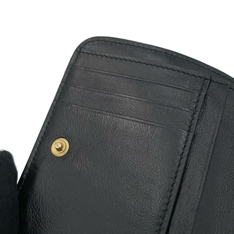 バレンシアガ 二つ折り財布 ロゴ コンパクトウォレット レザー 650871 BALENCIAGA 黒