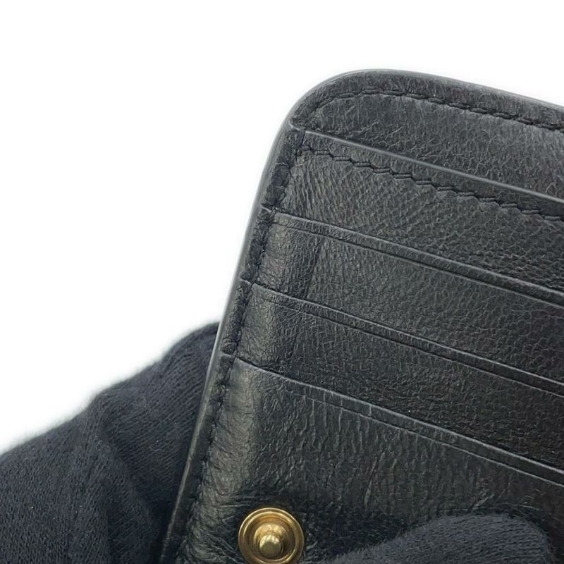 バレンシアガ 二つ折り財布 ロゴ コンパクトウォレット レザー 650871 BALENCIAGA 黒