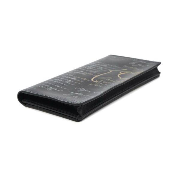 ベルルッティ 長財布 カリグラフィ レザー Berluti メンズ ロングウォレット 財布 黒 お札入れ
