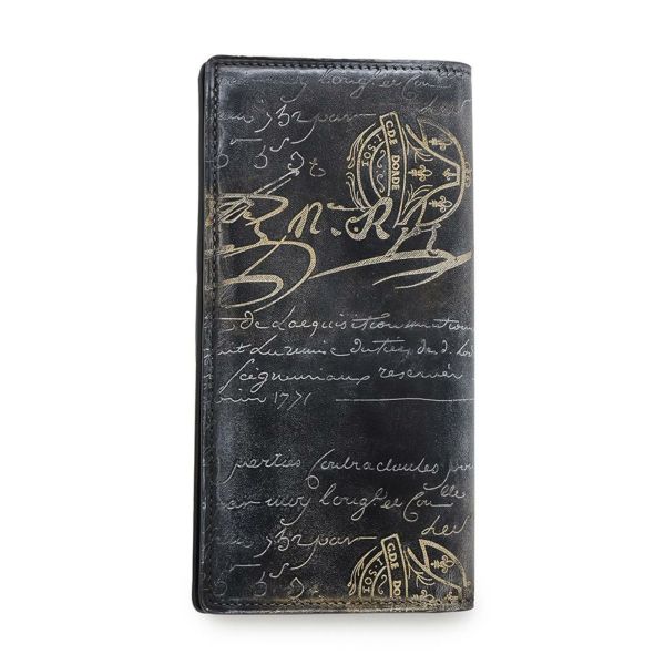 ベルルッティ 長財布 カリグラフィ レザー Berluti メンズ ロングウォレット 財布 黒 お札入れ