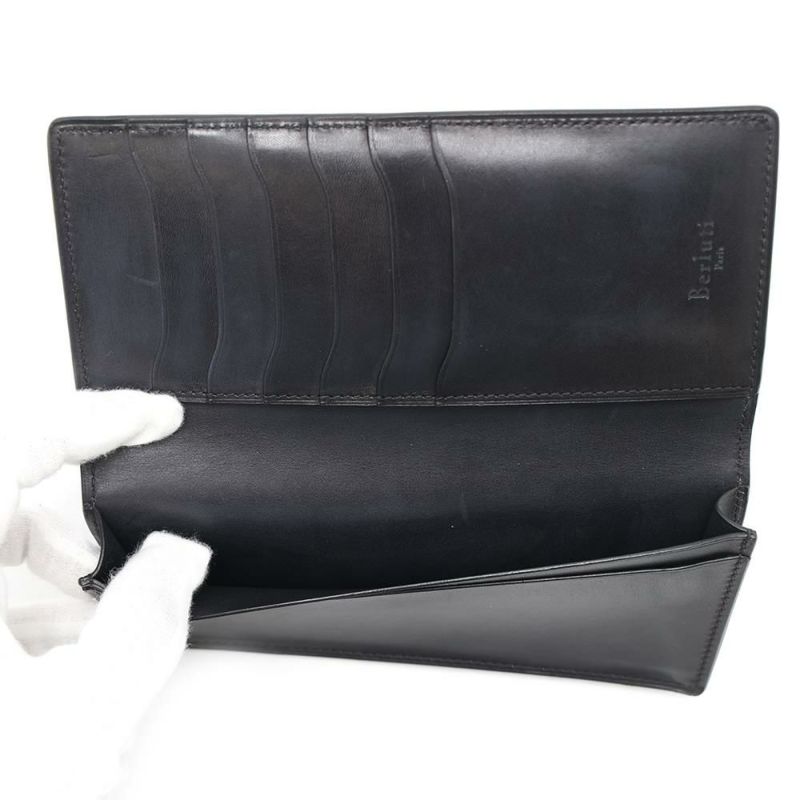 ベルルッティ 長財布 カリグラフィ レザー Berluti メンズ ロングウォレット 財布 黒 お札入れ