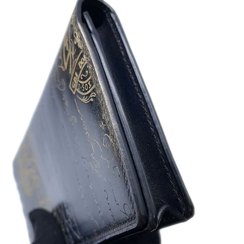 ベルルッティ 長財布 カリグラフィ レザー Berluti メンズ ロングウォレット 財布 黒 お札入れ