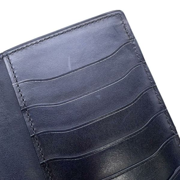 ベルルッティ カリグラフィ メンズ 長財布 レザー ダークブルー ベルルッティカリグラフィ 二つ折り財布 青 シルバー金具 メンズ
