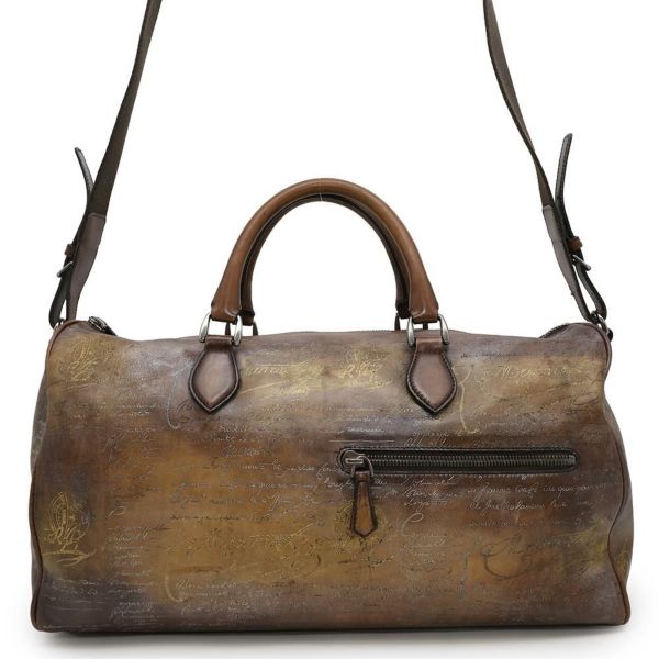 ベルルッティ ボストンバッグ カリグラフィ ゴールド・プラチナパティーヌ Berluti 2wayショルダーバッグ