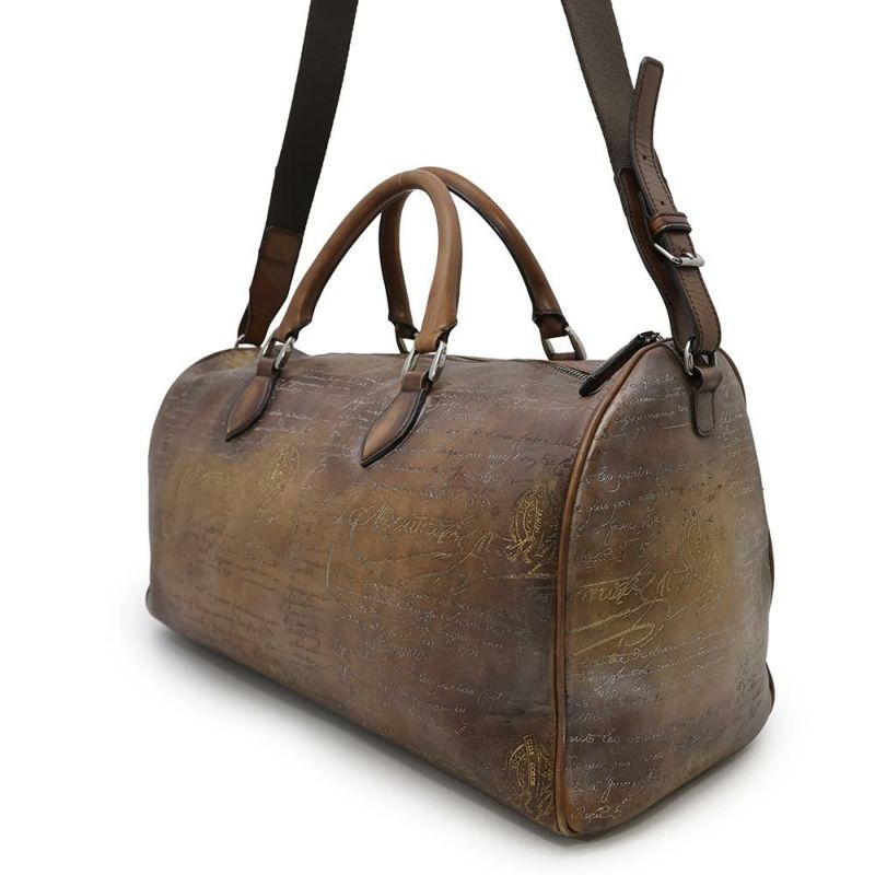 ベルルッティ ボストンバッグ カリグラフィ ゴールド・プラチナパティーヌ Berluti 2wayショルダーバッグ