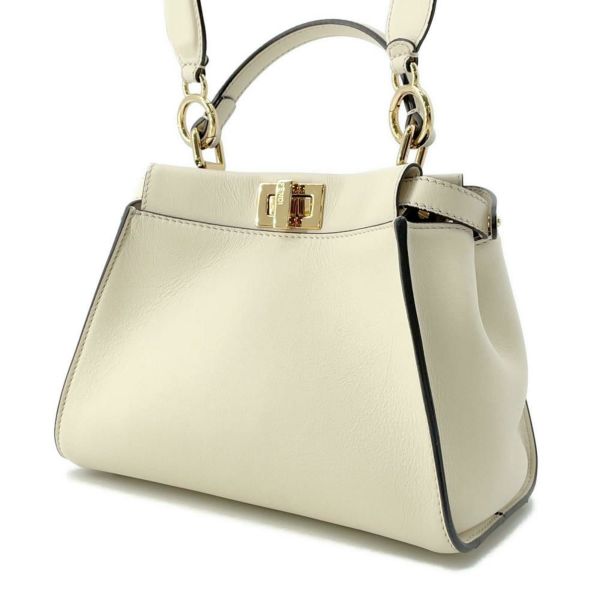 フェンディ ハンドバッグ ピーカブー ミニ カーフレザー 8BN244 FENDI 2way 白