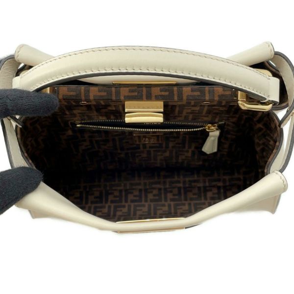 フェンディ ハンドバッグ ピーカブー ミニ カーフレザー 8BN244 FENDI 2way 白