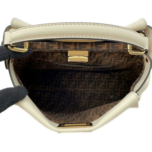 フェンディ ハンドバッグ ピーカブー ミニ カーフレザー 8BN244 FENDI 2way 白