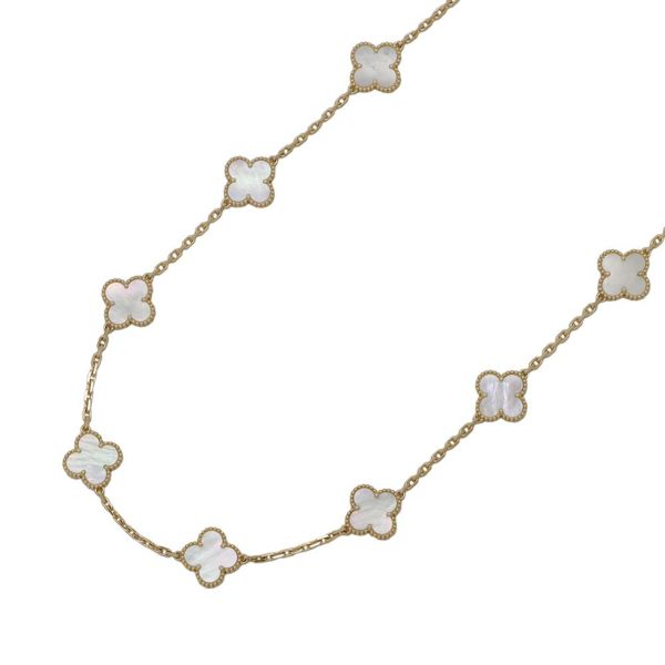 ヴァンクリーフ&アーペル ネックレス ヴィンテージ アルハンブラ ネックレス 10モチーフ マザーオブパール K18YG VCARA42800