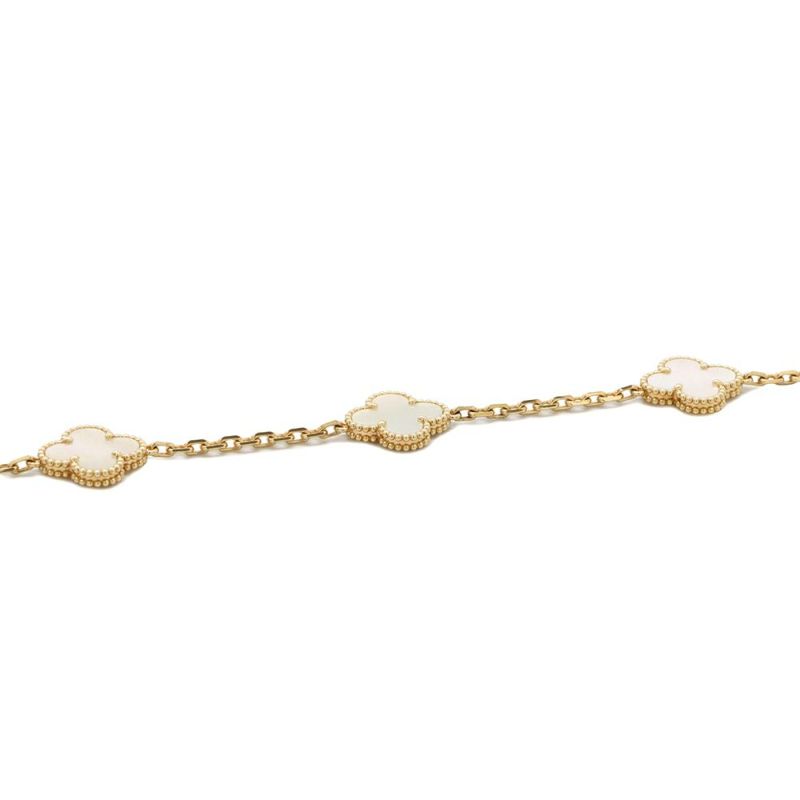 ヴァンクリーフ&アーペル ネックレス ヴィンテージ アルハンブラ ネックレス 10モチーフ マザーオブパール K18YG VCARA42800