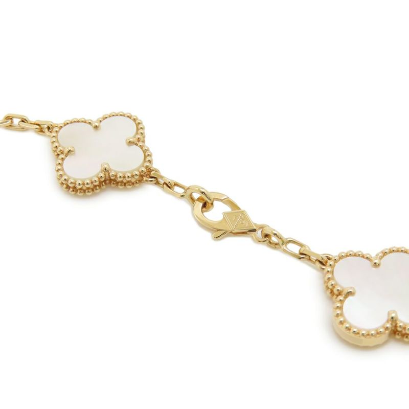 ヴァンクリーフ＆アーペル ブレスレット ヴィンテージ アルハンブラ 5モチーフ マザーオブパール K18YGイエローゴールド VCARA41800