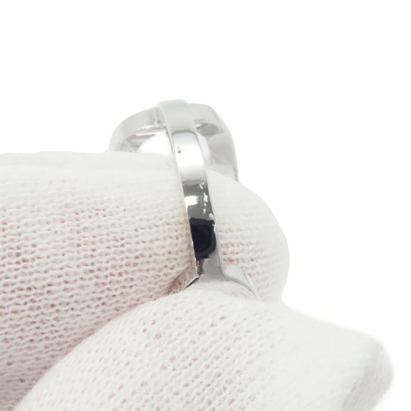 エルメス リング シェーヌダンクル コントゥール ダブル リング ダイヤ 76P 0.48ct K18WGホワイトゴールド サイズ54