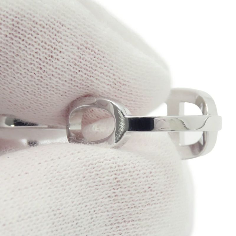 エルメス リング シェーヌダンクル コントゥール ダブル リング ダイヤ 76P 0.48ct K18WGホワイトゴールド サイズ54