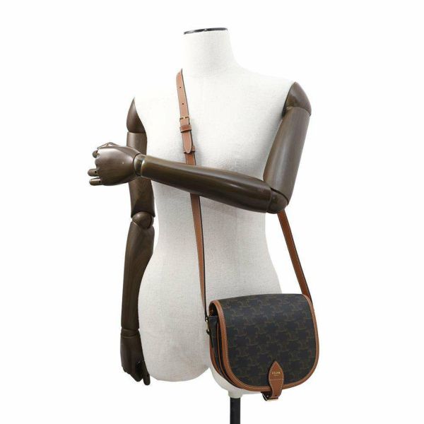 セリーヌ ショルダーバッグ ミディアム フォルコ トリオンフ 191502 CELINE ブラウン