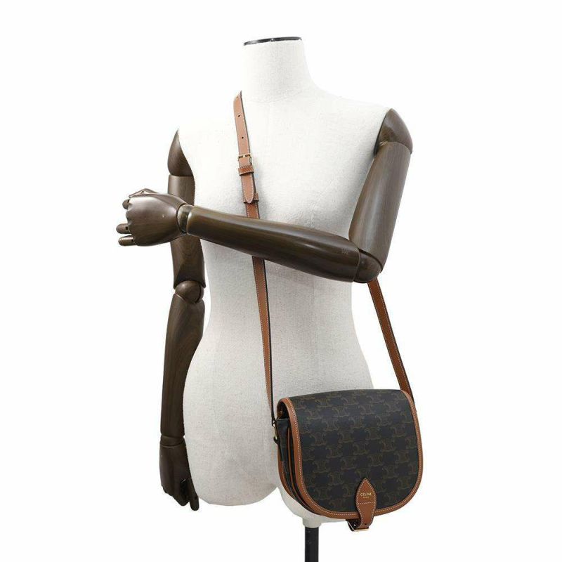 セリーヌ ショルダーバッグ ミディアム フォルコ トリオンフ 191502 CELINE ブラウン