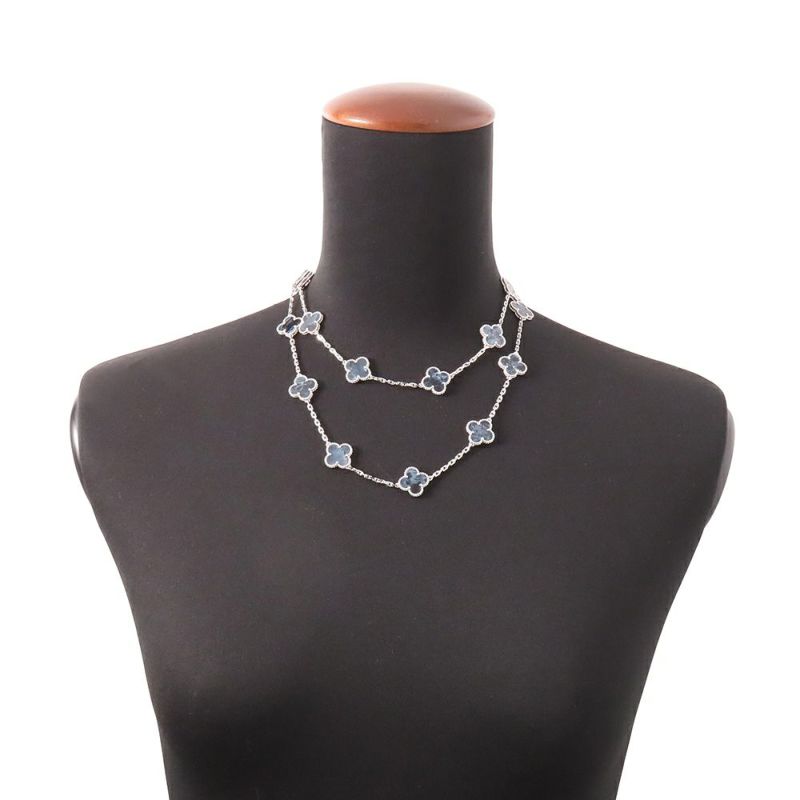 ヴァンクリーフ&アーペル ネックレス ヴィンテージ アルハンブラ ロングネックレス 20モチーフ ピーターサイト K18WG VCARP7S500