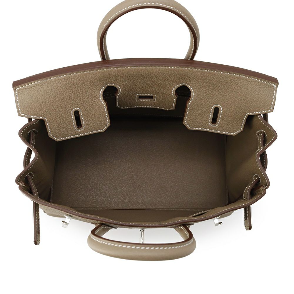 エルメス バーキン25 エトゥープ/シルバー金具 トゴ K刻印 HERMES ハンドバッグ